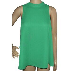 Sweet Rain Tank Top Womens Size Small kelly green open back Mock Neck sleeveless